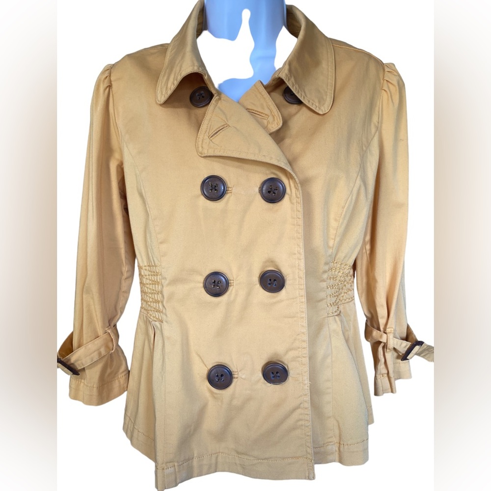 American Rag Short Double-Breasted Mustard Jacket—Size M
